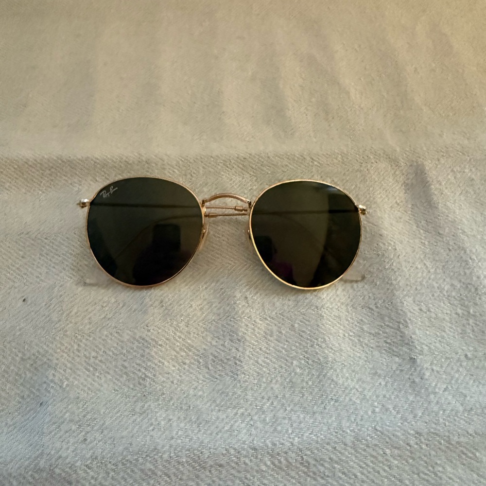 Ray-Ban Gold Frame Round Sunglasses